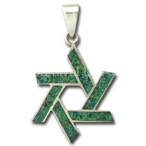 Chrysocolla Star of David Pendant