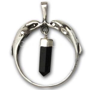 Onyx point & Dolphin Pendant