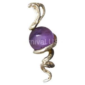 Snake & Amethyst Ball Pendant