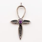 Ankh w/Amethyst Pendant