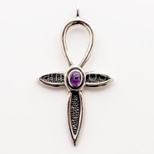 Ankh w/Amethyst Pendant
