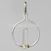 Clear Quartz Point & Circle Pendant