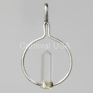 Clear Quartz Point & Circle Pendant
