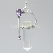 Clear Quartz w/Amethyst Pendant