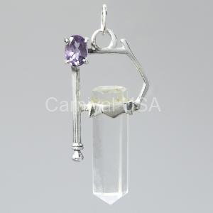 Clear Quartz w/Amethyst Pendant