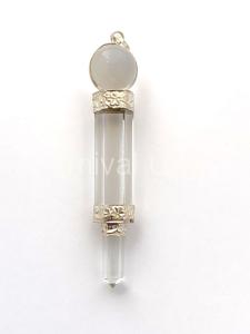 SS Clear Quartz Point/Ball Pendant.