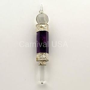 Clear Quartz Point/Ball/Amethyst Pendant.