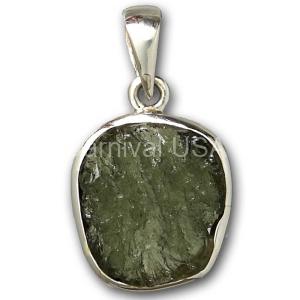 Moldavite Free-Form Pendant