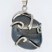 Silver Plated Hematite Pendant
