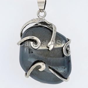 Silver Plated Hematite Pendant