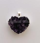 Silver Plated Amethyst Heart Pendant