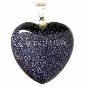 Blue Goldstone Heart Pendant
