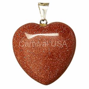 Red Goldstone Heart Pendant