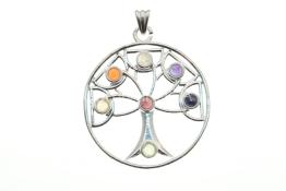 Silver Plated Chakra/Tree Of Life Pendant