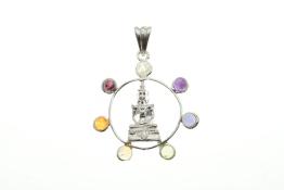 Silver Plated Chakra/Buddha Pendant