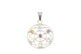 Silver Plated Chakra/Mandala Pendant