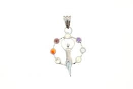 Silver Plated Chakra/Moon Goddess Pendant