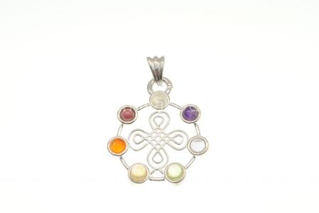 Silver Plated Chakra/Longevity Pendant