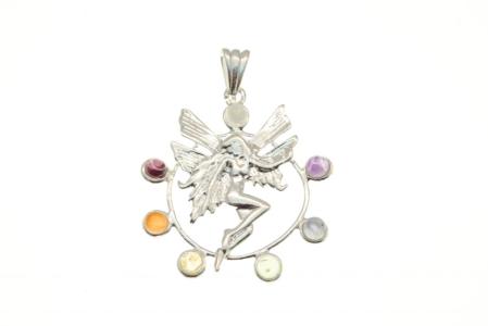 Silver Plated Chakra/Fairy Pendant