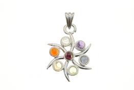 Silver Plated Chakra/Flower Pendant