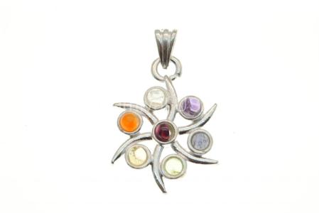 Silver Plated Chakra/Flower Pendant