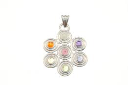 Silver Plated Chakra/Flower Of Life Pendant
