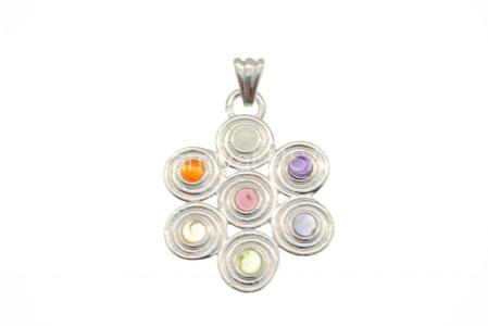 Silver Plated Chakra/Flower Of Life Pendant