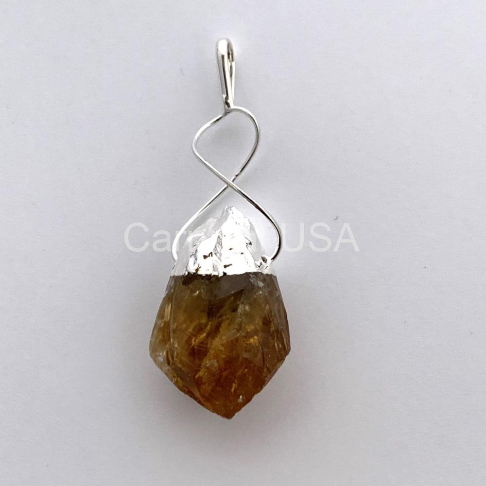 Silver Plated Citrine Pendant