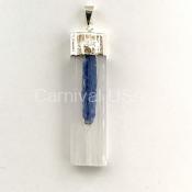 Silver Plated Selenite/Kyanite Pendant