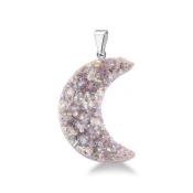 Silver Plated Amethyst Aura/Moon Pendant.