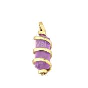 Gold Plated Amethyst Point Pendant.
