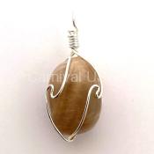 Silver Plated Moonstone Cage Pendant