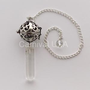 Clear Quartz w/Lapis sphere pendulum