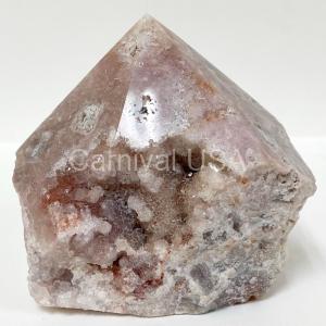Pink Amethyst Point Cut Base/Polished Top