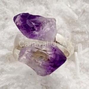Silver Plated Amethyst Ring