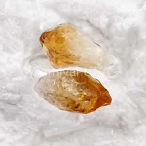 Silver Plated Citrine Ring