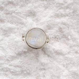 Sterling Silver Rainbow Moonstone Ring.
