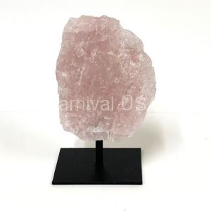 Rose Quartz Rough On Metal Base