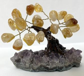 Citrine Tree Bonsai Clay Trunk SM Size