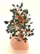 Malachite Tree w/Rose Quartz Base 4.8