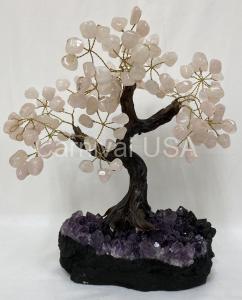 Rose Quartz Tree Bonsai Clay Trunk XLG Size