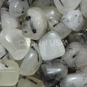 Tourmalinated Quartz Tumbled Stones